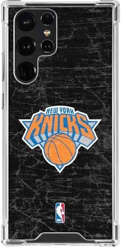 حافظة هاتف Skinit الشفافة متوافقة مع هاتف Galaxy S23 Ultra - تصميم شعار ثانوي أسود مرخص رسميًا من NBA New York Knicks in Kuwait