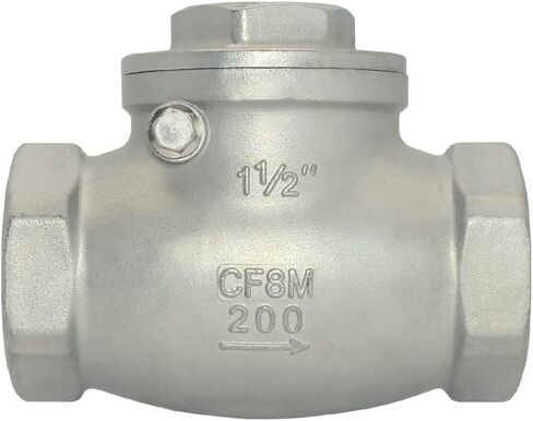 Stainless Steel SS316 Swing Check Valve,NPT Female x Female Thread,WOG 200 PSI PN16 CF8M (3/4") in Kuwait