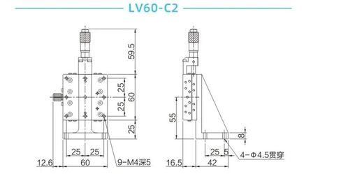 Z Axis 60 * 60mm Lv60c2 Sliding Table Manual Displacement Platform Cross Roller Guide Stage 1Pcs in Kuwait