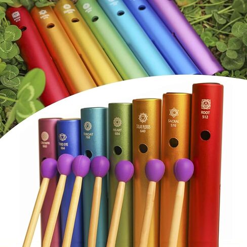 مجموعة أنابيب واه واه، أنابيب معدنية 7 واط، 512 هرتز/576 هرتز/640 هرتز/684 هرتز/768 هرتز/864 هرتز/960 هرتز، أداة التأمل العلاجية، لمرافقة الموسيقى والاسترخاء الشخصي in Kuwait