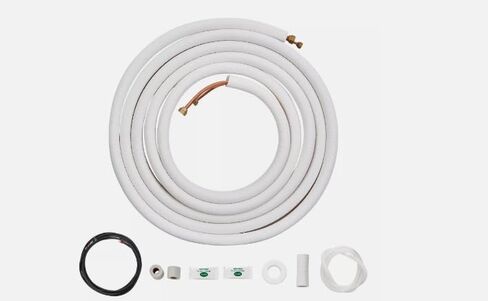 Mini Split Line Set 1/4" x3/8" x25 ft Copper Tubing AC w/Connection Cable Compatible with VEVOR in Kuwait