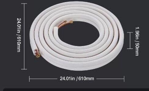 Mini Split Line Set 1/4" x3/8" x25 ft Copper Tubing AC w/Connection Cable Compatible with VEVOR in Kuwait