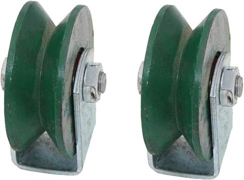 V-Groove Heavy-Duty Caster Wheels with Dual Bearings, Directional Cast Iron Pulleys for Industrial Machines & Sliding Doors - 2 Pack in Kuwait