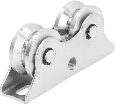 V Shaped Groove Wheel with Bracket, 45 Steel Rolling Gate Track Wheel, Wear Sliding Door Hardware for Inverted Track, 48mm Diameter Double Wheel Design in Kuwait