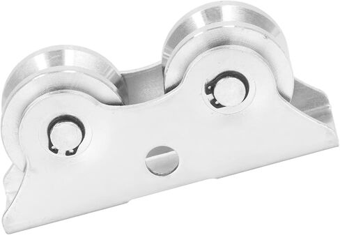 V Shaped Groove Wheel with Bracket, 45 Steel Rolling Gate Track Wheel, Wear Sliding Door Hardware for Inverted Track, 48mm Diameter Double Wheel Design in Kuwait