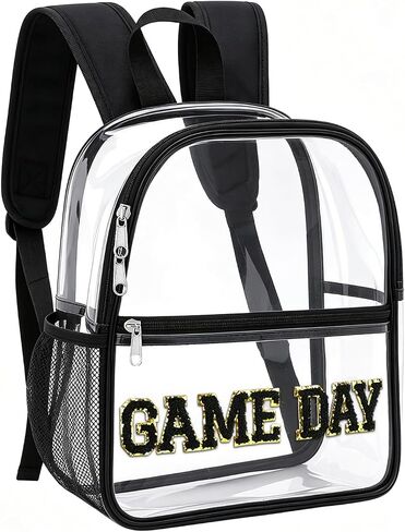 Game Day Stadium Approved Clear Backpack - 11"L x 5"W x 12"H Small Clear Bag for Women, with Water Bottle Holder/Front Pocket, Concert Bag for 2026 Soccer Baseball Fans, Festivals, Work, Travel in Kuwait