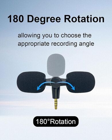 3.5mm Mini 4-Pole Omnidirectional Microphone for iPhone 7 7s 6 6s for iPad and Android Phone for Wii PS5 PS4 PS3, 180°Flexible Condenser Microphone Noise Cancelling Small Mic Plug and Play in Kuwait