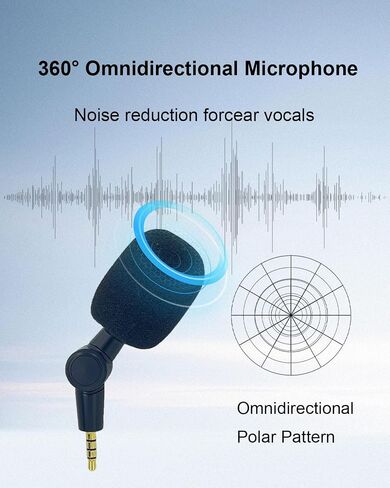 3.5mm Mini 4-Pole Omnidirectional Microphone for iPhone 7 7s 6 6s for iPad and Android Phone for Wii PS5 PS4 PS3, 180°Flexible Condenser Microphone Noise Cancelling Small Mic Plug and Play in Kuwait