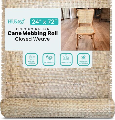 Rattan Cane Wabbing Roll 24 " - مواد قصب منسوجة شبكية مفتوحة لكرسي ، وأثاث DIY ، وإصلاحات الخزانة ، ومجموعات الاستبدال (2'x6 ') in Kuwait