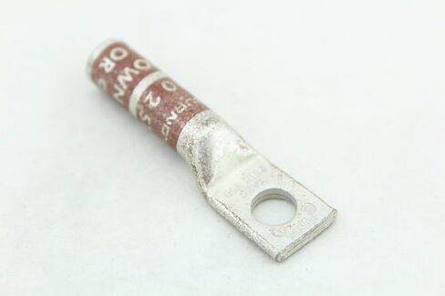 BURNDY YA2C #2 Awg Lug، N60، فتحة واحدة، برميل طويل، مسمار 5/16 بوصة، بني، NoPeep (حزمة 10) in Kuwait