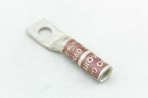 BURNDY YA2C #2 Awg Lug، N60، فتحة واحدة، برميل طويل، مسمار 5/16 بوصة، بني، NoPeep (حزمة 10) in Kuwait