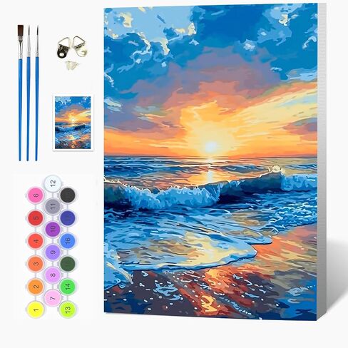 Auremi Fruit Paint بواسطة مجموعات الأرقام للبالغين ، وطلاء النبيذ الأحمر حسب الرقم على قماش مع لوحة DIY مع عدد مجموعات طلاء الزيت الأكريليك للديكور المنزلي 8x12 بوصة in Kuwait