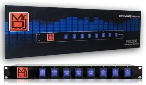 MR DJ PSC300 حامل قابل للتركيب على 8 منافذ حماية من زيادة التيار الكهربائي، تبديل أزرق تشغيل/إيقاف مركز الطاقة، قطاع الطاقة in Kuwait