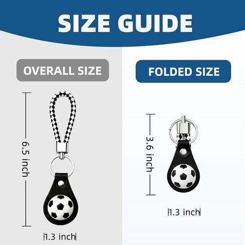 5 Pack Soccer Keychains, 3D Soccer Ball Key Rings with Braided Straps, Backpack & Bag Charms, Soccer Gifts for Teams, Coaches, Kids, Party Favors for Game Day & Tailgating in Kuwait