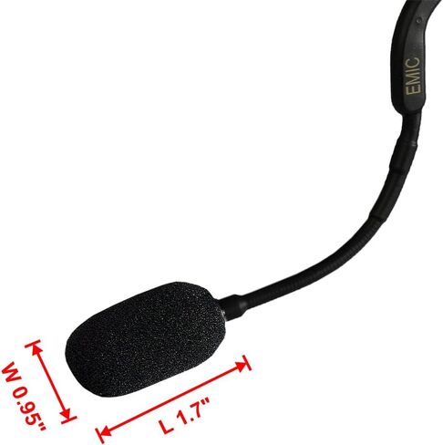 واقيات رياح بيضاوية سوداء - 10 عبوات لميكروفونات سماعات الرأس Samson وFitness Audio E-mic in Kuwait