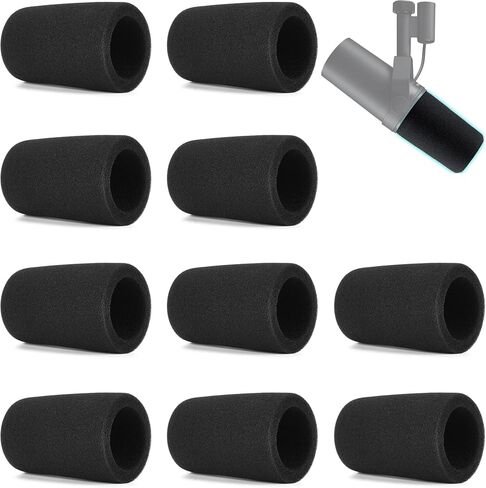 Defean 10 Pack SM7B Microphones Pop Filter Compatible with Shure SM7B / SM7dB Mic Microphones,Noise-Cancellation Windsock Cover - Cylinder Shape in Kuwait