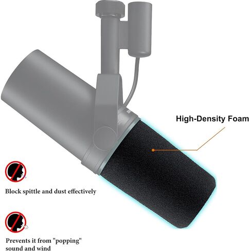 Defean 10 Pack SM7B Microphones Pop Filter Compatible with Shure SM7B / SM7dB Mic Microphones,Noise-Cancellation Windsock Cover - Cylinder Shape in Kuwait