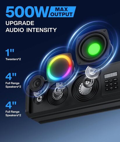 شريط صوت عربة الجولف 26 بوصة، مكبر صوت عربة الجولف بلوتوث مع إضاءة LED RGB، مكبر صوت UTV ATV 4X مكبرات صوت مزامنة الموسيقى IP66 مقاومة للماء، نظام ستيريو مكبر صوت لعربة الجولف لنادي السيارات EZGO YAMAHA UTV in Kuwait