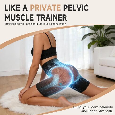 شورت Glute Toning للنساء - ملابس تمارين رفع الورك اللاسلكية مع 8 أوضاع و30 مستوى - معدات تشكيل المؤخرة النابضة، أسود in Kuwait