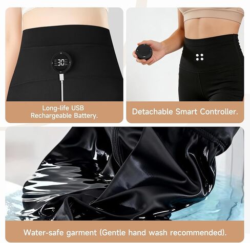 شورت Glute Toning للنساء - ملابس تمارين رفع الورك اللاسلكية مع 8 أوضاع و30 مستوى - معدات تشكيل المؤخرة النابضة، أسود in Kuwait