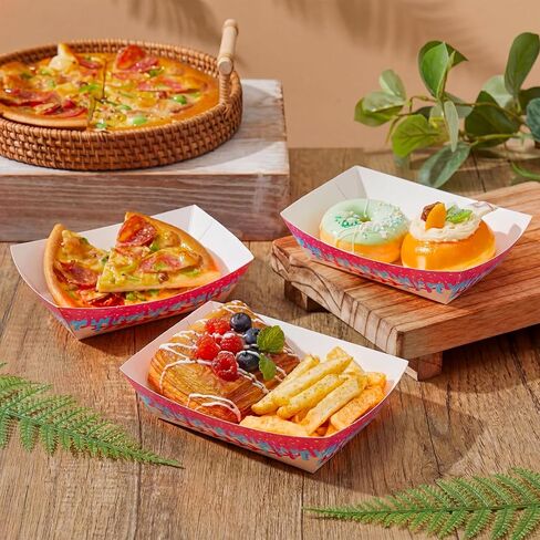 LemonRoad 100 Pcs Baseball Drip Ice Cream Party Supplies Trays, Disposable Snack Paper Boat Food Plate for Nacho Fries Candy, Birthday, Summer Picnic, Baseball Drip Ice Cream Sports Party Supplies in Kuwait