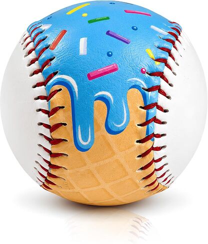 9 Inch Ice Cream Drip Practice Baseball, Cute T-Ball Training Hitting Ball, Novelty Pink Baseball Gift for Players, Coaches and Baseball Moms in Kuwait
