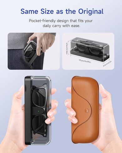 Magnetic Charging Case Compatible with Ray-Ban Meta Gen 1 & Gen 2 (Wayfarer, Headliner, Skyler Blayzer Scriber & Oakley Meta (HSTN) – 3000mAh Replacement Portable Power Bank Accessories for Travel in Kuwait