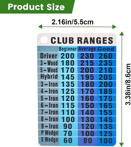 Golf Club Range Chart Card – Large Font Golf Distance Card for All Clubs, Waterproof Pocket Yardage Guide, Golf Accessories for Men & Women, Fits Wallet & Golf Bag in Kuwait