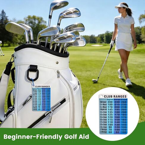 Golf Club Range Chart Card – Large Font Golf Distance Card for All Clubs, Waterproof Pocket Yardage Guide, Golf Accessories for Men & Women, Fits Wallet & Golf Bag in Kuwait