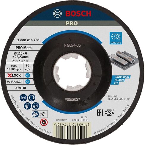 Bosch Professional 2608619258 Cranked Cutting Disc Expert (for Metal, X-Lock, Ø115 mm, Bore Ø: 22.23 mm, Thickness: 6 mm) in Kuwait