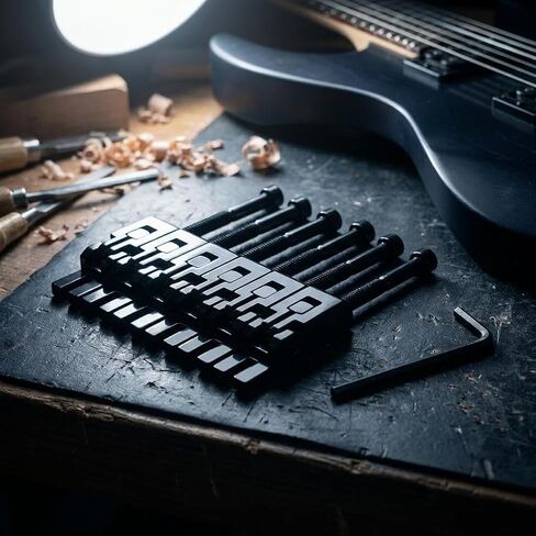 6pcs Double Locking Guitar Saddles, Black Metal String Bridge Saddles for Tremolo Systems in Kuwait