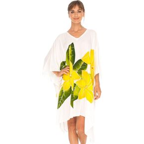 SHU-SHI Womens Poncho Dress Loose Beach Cover Up Short Cold Shoulder Tunic in Saudi Arabia