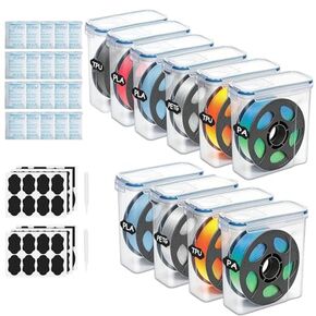Filament Storage Box 10 Pack for 3D Printer Filament Storage Container Portable with Desiccants and Label Water-Proof Dust-Proof for 1.75mm Filament Transparent Blue 4.0L(9.03 * 8 * 3) in Kuwait