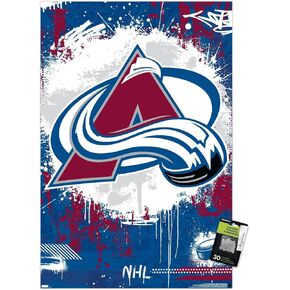 ملصق حائط من Trends International NHL Colorado Avalanche - شعار الحد الأقصى 23، 22.37 بوصة × 34.00 بوصة، حزمة ملصق ودبابيس دفع in Kuwait