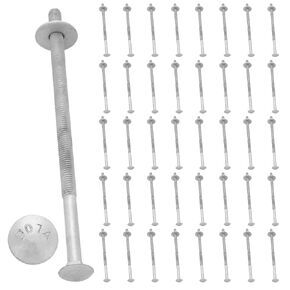 Therwen 80 Pack 3/8" x 8" Carriage Bolts Kits 307A 1/2" USS Flat Washers and Hex Nuts Hot Dipped Galvanized Grade 6" Thread Length 13 Tpi Carriage Bolts Kits for Wooden Deck Fence Garden in Kuwait