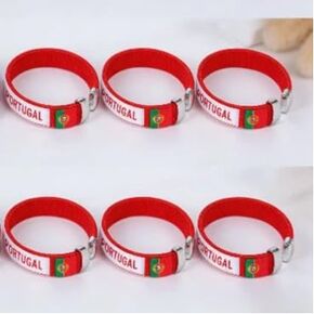 2026 World Cup Embroidered Flag Bracelets, Elastic Soccer Wristbands, Portugal Patriotic Fan Accessories Bulk for Sport Fans, Men Women in Kuwait