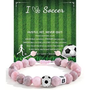 BOCHOI Soccer Gifts for Women Soccer Initial Bracelet Soccers Stuff Accessories Bracelets Christmas Birthday Gifts for Soccers Players Fans Team Daughter Coach Friends in Kuwait