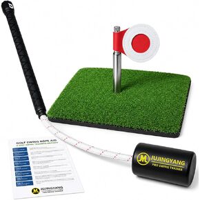 Golf Rope Swing Trainer with Rotating Target, Golf Swing Training Aid, Tempo & Rhythm Training, Speed, Strength Development, Warm-Up & Practice Equipment, Gifts for Golfer Men Dad Him Golfer in Kuwait