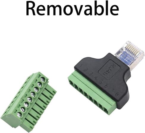 4 قطعة RJ45 برغي محطة محول كتلة، RJ45 إيثرنت ذكر إلى 8 دبوس موصل ل CCTV DVR Cat5 Cat6 Cat7 (3.5 مللي متر برغي الملعب) in Kuwait