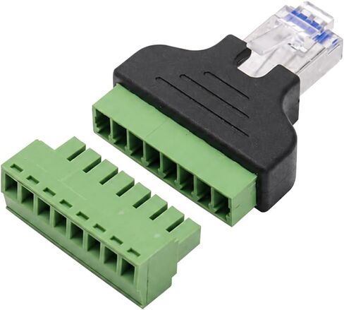 4 قطعة RJ45 برغي محطة محول كتلة، RJ45 إيثرنت ذكر إلى 8 دبوس موصل ل CCTV DVR Cat5 Cat6 Cat7 (3.5 مللي متر برغي الملعب) in Kuwait