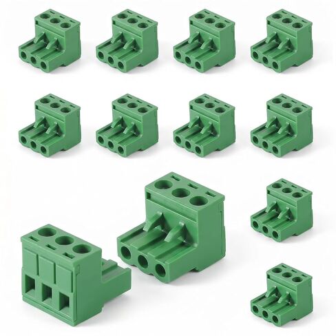 10 قطع 3 درجة قابلة للتوصيل السريع بدون لحام نوع موصل 5 مم DIY PCB جبل المسمار محطة كتلة موصل 3 دبوس موصلات التوصيل المقبس لوحة جبل DIY التوصيل للإلكترونيات (أخضر) in Kuwait
