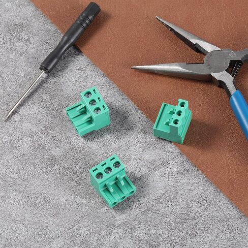 10 قطع 3 درجة قابلة للتوصيل السريع بدون لحام نوع موصل 5 مم DIY PCB جبل المسمار محطة كتلة موصل 3 دبوس موصلات التوصيل المقبس لوحة جبل DIY التوصيل للإلكترونيات (أخضر) in Kuwait