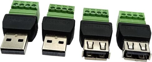 4 حزمة USB A ذكر وأنثى إلى 4 دبوس برغي طرفي بدون لحام محطات برغي محول محول الشحن in Kuwait