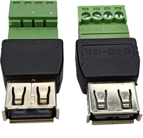 4 حزمة USB A ذكر وأنثى إلى 4 دبوس برغي طرفي بدون لحام محطات برغي محول محول الشحن in Kuwait
