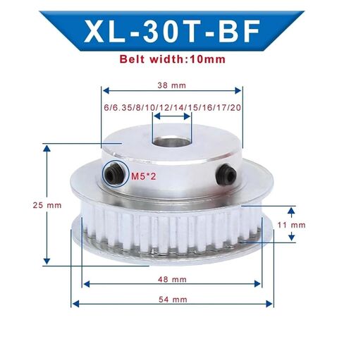 عجلة متزامنة XL30 سن / 30T BF محدبة منصة بكرة ثقب داخلي 5/6/6.35/7/8/10/12/14/15/16/17/19/20/22/25 مللي متر مع مسامير (16 مللي متر) in Saudi Arabia