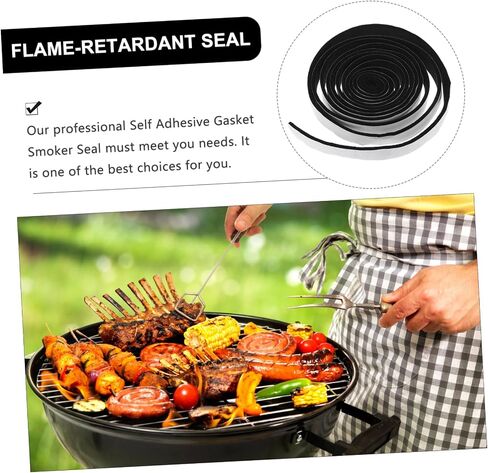 Toddmomy 1roll Gasket Smoker Seal Self Adhesive for Outdoor BBQ and Fire Cooking Black Fireproof Seal for Grills and Smokers Easy Install and Cut in Kuwait