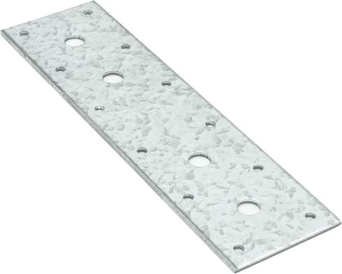 6-Pack 4x6.1 Inch Black Flat Brace Brackets, Powder-Coated Steel Mending and Joining Plates, Shelf Support and Repair for Furniture, Shelves, 11 Gauge in Saudi Arabia