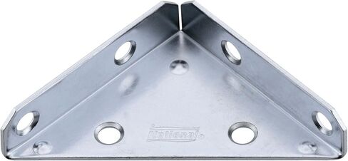 N337-683 NATIONAL HARDWARE دعامات زاوية مثلثة معززة بالفولاذ المطلي بالزنك، عبوتان، 3 بوصات in Kuwait