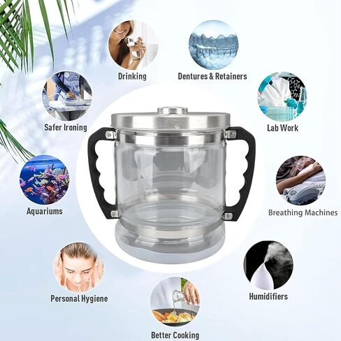 حاوية تجميع المياه المقطرة سعة 6 لتر من PANGBOER، زجاجة تجميع زجاجية بتصميم شفاف in Kuwait