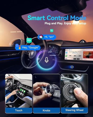 Mini Wireless CarPlay Adapter, Makes Wired CarPlay Android Auto Wireless, Plug & Play, auto-Connect, Fit for Cars from 2016+, iPhone iOS 10+ / Android 11+ in Saudi Arabia